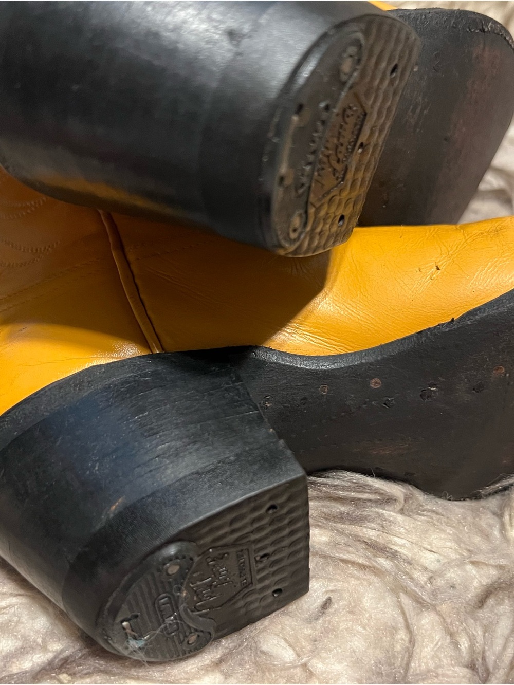 Tony Lama BLK Label women 17in Tall Western Boots in Mustard tone, Sz 5.5 B - Picture 10 of 13